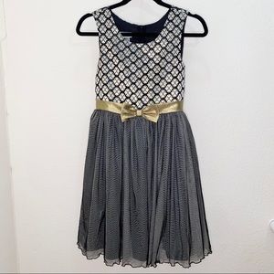 Bonnie Jean Girls Black & Gold Dress, Size 16